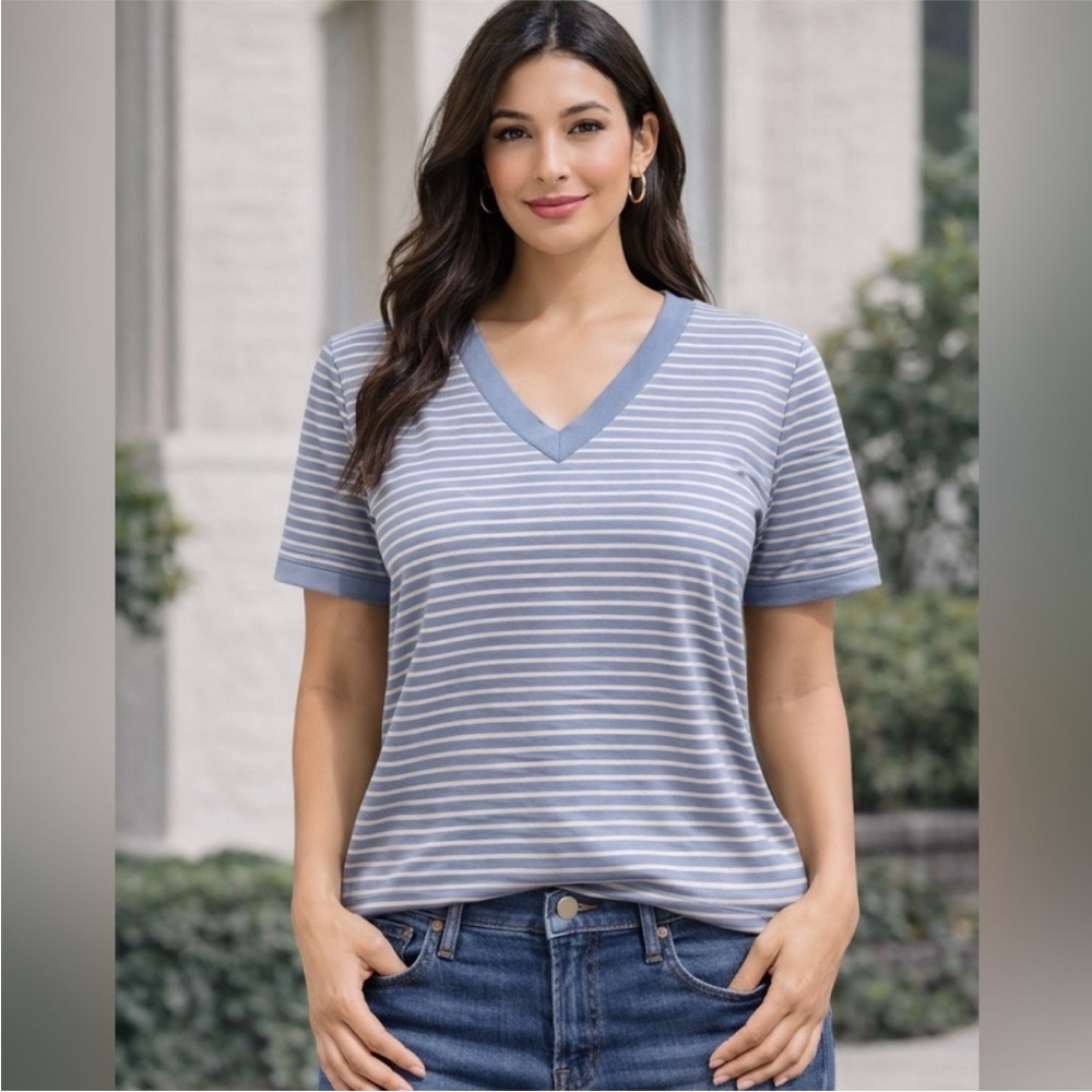 Striped V-Neck Women’s Top